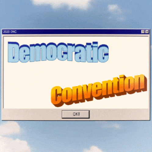 a computer screen displays the words democratic convention and an ok button