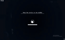 a computer screen says to keep the circles in the middle