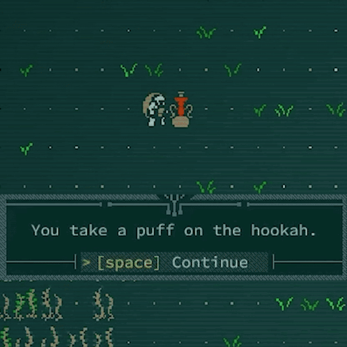 A Computer Screen Says You Take A Puff On The Hookah Space Continue GIF