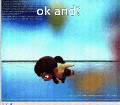 A Computer Screen Shows A Cartoon Character With The Words Ok And On It GIF