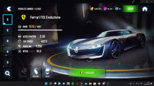 A Computer Screen Shows A Ferrari Fixx Evolutione GIF