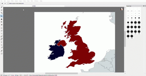 A Computer Screen Shows A Map Of Ireland And The United Kingdom GIF