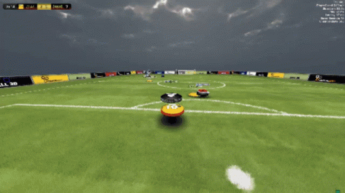 a computer screen shows a soccer game going on with a score of 1-1
