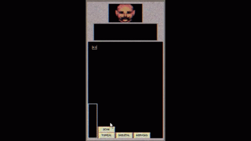 A Computer Screen Shows A Woman 'S Torso And A Man 'S Head With A Circle Around Her GIF