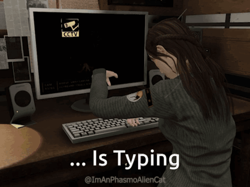 A Computer Screen With A Cctv Logo On It And The Words Is Typing Below It GIF