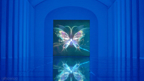 a computer screen with a glitch effect that says gifsaespa on the bottom