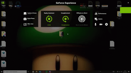 A Computer Screen With A Green Mushroom With A White Circle On It GIF