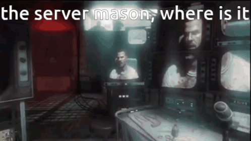 A Computer Screen With The Words The Server Mason Where Is It On It GIF