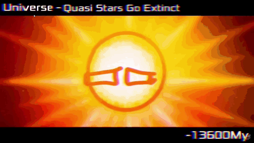 A Computer Screen With The Words Universe Quasi Stars Go Extinct At The Bottom GIF