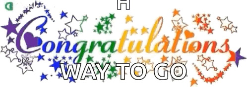 A Congratulations Way To Go Sign With Stars GIF