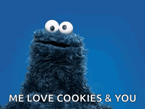 A Cookie Monster Says " Me Love Cookies And You " GIF