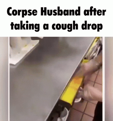 A Corpse Husband After Taking A Cough Drop Is Shown GIF