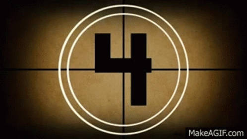 A Countdown With The Number Four In A Circle . GIF
