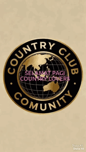 a country club community logo with a globe in the middle