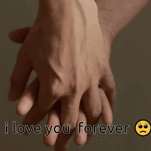 A Couple Holding Hands With The Words I Love You Forever GIF