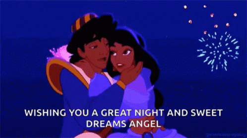 A Couple Kissing With The Words Wishing You A Great Night And Sweet Dreams Angel On The Bottom GIF