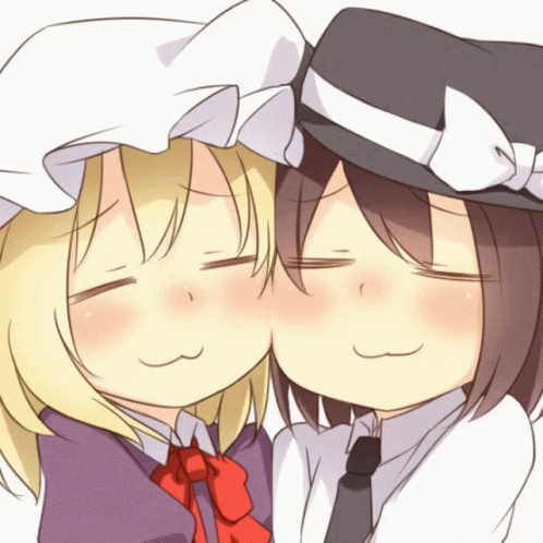 A Couple Of Anime Characters Are Kissing Each Other GIF