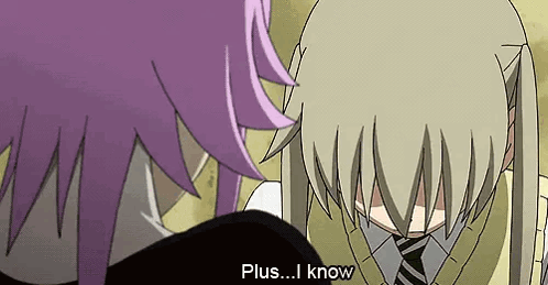 A Couple Of Anime Characters Are Standing Next To Each Other And One Of Them Is Talking To The Other . GIF