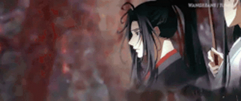 A Couple Of Anime Characters Are Standing Next To Each Other Holding Umbrellas . GIF