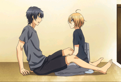 Anime Characters Sitting On Floor GIF