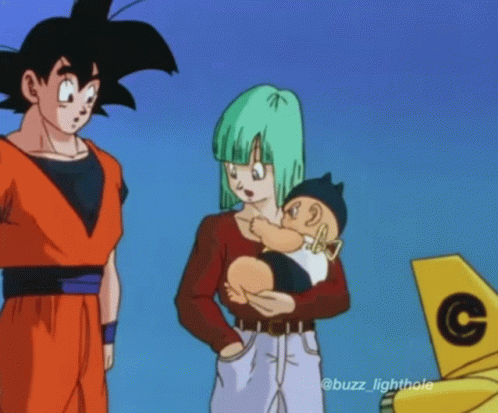 A Couple Of Anime Characters Standing Next To Each Other . GIF