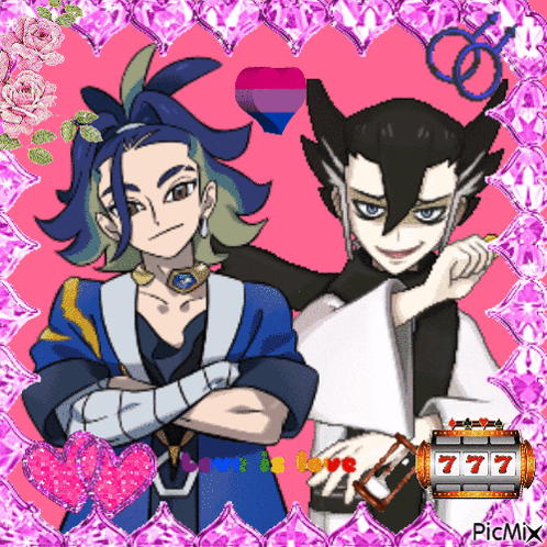 Anime Characters Next To Slot Machine 777 GIF