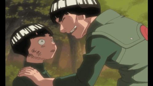 A Couple Of Anime Characters With One Wearing A Headband That Says ' I 'M All ' GIF
