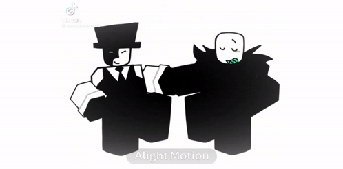 A Couple Of Black And White Cartoon Characters Are Standing Next To Each Other . GIF