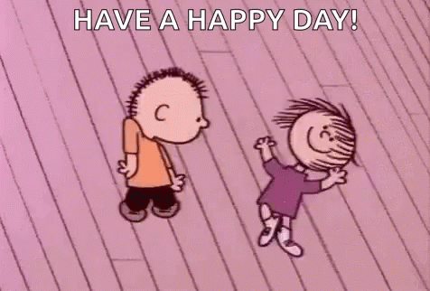 A Couple Of Cartoon Characters Are Dancing On A Wooden Floor . GIF