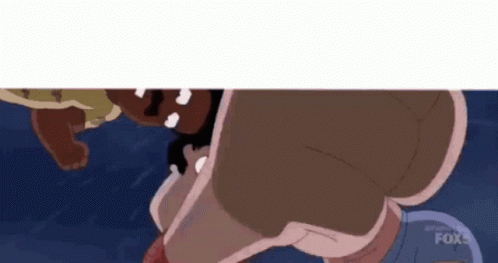 A Couple Of Cartoon Characters Are Standing Next To Each Other In A Dark Room . GIF