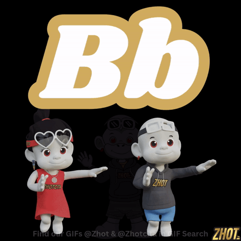 Cartoon Characters In Front Of BB Sign GIF