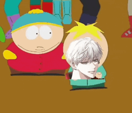 A Couple Of Cartoon Characters Standing Next To Each Other . GIF