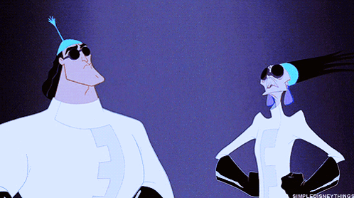 A Couple Of Cartoon Characters Standing Next To Each Other With Simpledisneythings Written In The Corner GIF