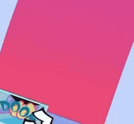 A Couple Of Cartoon Characters Standing Next To Each Other With Their Arms In The Air . GIF