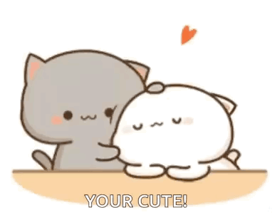 A Couple Of Cats Sitting Next To Each Other On A Table With A Heart In The Background . GIF