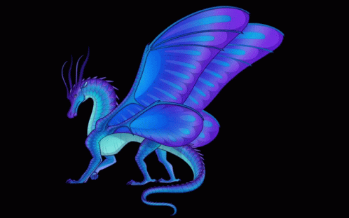 A Couple Of Dragons Are Hugging Each Other With Their Wings Spread GIF
