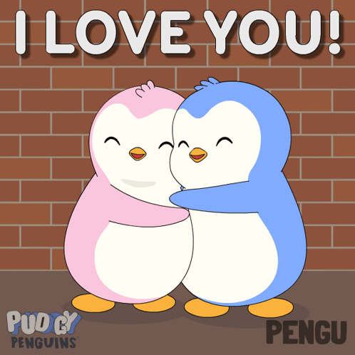 Penguins Hugging Saying I Love You GIF
