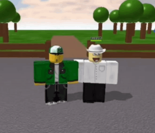 Roblox Characters Standing In Park GIF