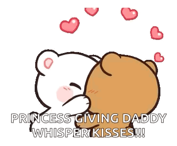 A Couple Of Teddy Bears Are Kissing Each Other With Hearts Surrounding Them . GIF