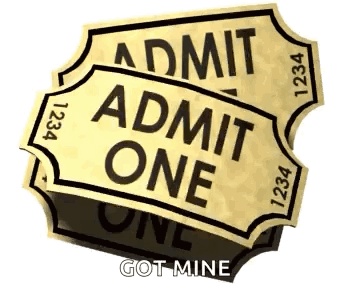 A Couple Of Tickets That Say Admit One Are Stacked On Top Of Each Other . GIF