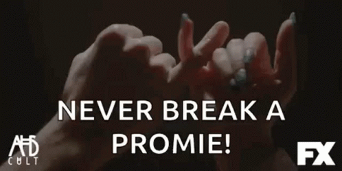 A Couple Of Women Making A Pinky Promise With Their Fingers . GIF