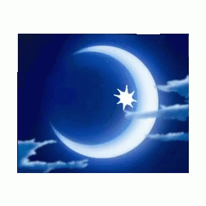 A Crescent Moon With A Star On It GIF