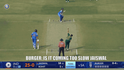 A Cricket Game Is Being Played In Front Of A Banner For Idfc Bank GIF