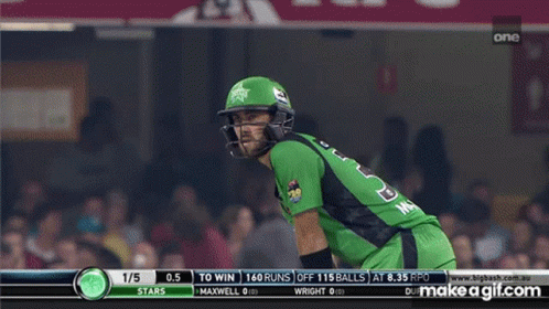 A Cricket Game Is Being Shown On A Television Screen GIF