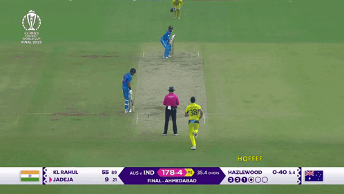 A Cricket Match Between India And Australia Is Being Shown On A Television Screen GIF