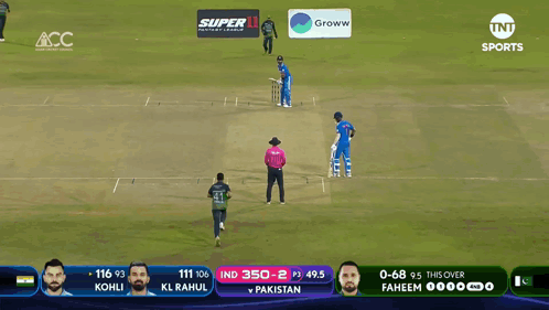 A Cricket Match Between India And Pakistan Is Being Shown On A Television Screen GIF