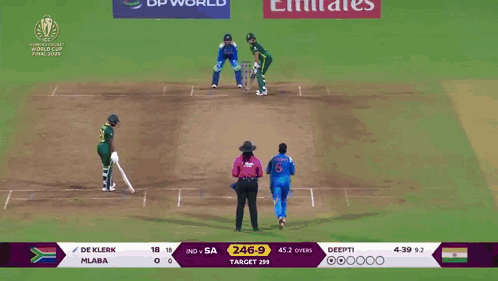 A Cricket Match Between India And South Africa Is Being Shown On A Screen GIF