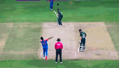 A Cricket Player Wearing A Number 93 Jersey Stands On The Field GIF