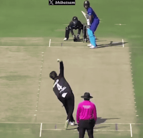 A Cricket Player With The Number 4 On His Jersey GIF