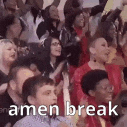 Crowd Sitting In Stadium With Amen Break GIF